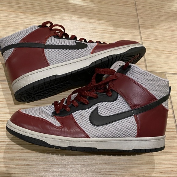 Nike SB Dunks High Burgundy Black And Grey Sneakers